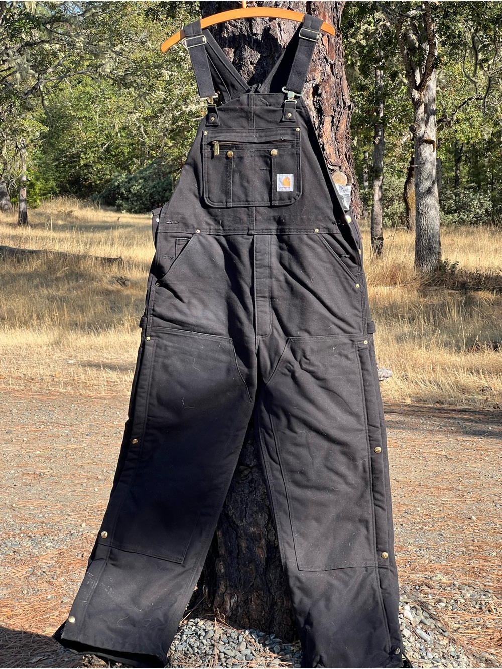 Carhartt Black Relaxed Fit Men's Duck Overalls